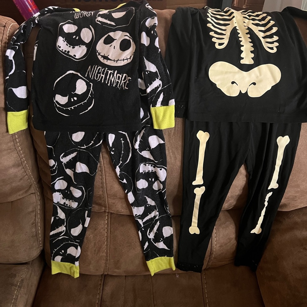 Disney Black and White Skeleton Kids Pajama Set